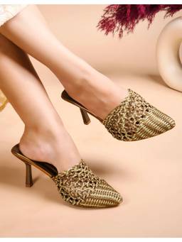 Padchin - Women Copper Slim Mules Heels