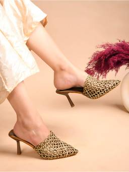 Padchin - Women Copper Slim Mules Heels