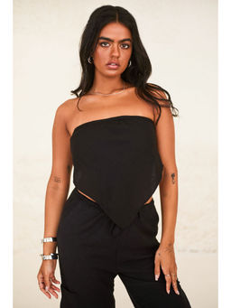 Urban Suburban - Black Tube Scarf Crop Top