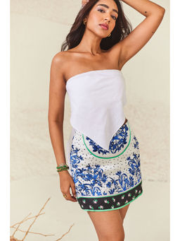 Urban Suburban - White Tube Scarf Crop Top