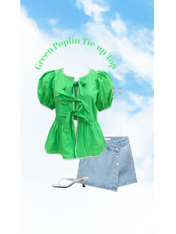 Urban Suburban - Cute Green Tie-Up Top