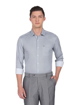 Arrow - Men Blue Manhattan Slim Fit Geometric Print Formal Shirt