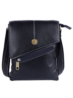 HiLEDER - Pure Leather Messenger 8" Sling Cross Body Travel Bag For Men Women Blue