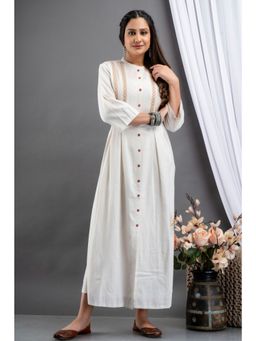 Suti - Women Rayon Staple Maxi Dress White