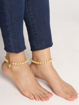 VIRAASI - Gold-Plated Pearl Anklets