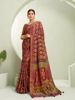 Elora - Poly Viscose Georgette Banarasi Saree(Magenta)