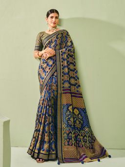 Elora - Poly Viscose Georgette Banarasi Saree(Blue)