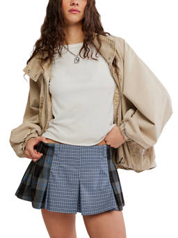 Free People - Sherry Pleated Mini Skirt - Blue