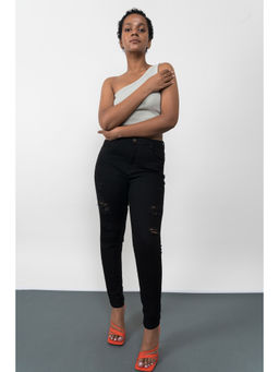 FREAKINS - Black Ripped Skinny Jeans