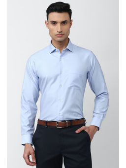 Van Heusen - Men Blue Regular Fit Print Full Sleeves Formal Shirt