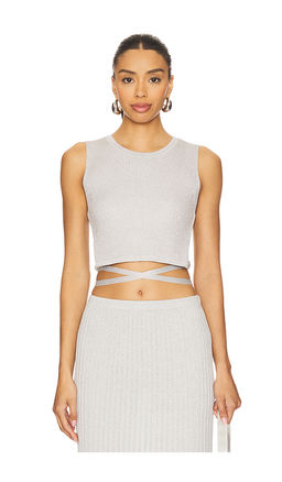 525 - Stevie Cropped Lurex Tie Tank