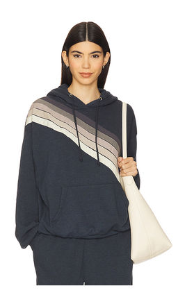 Aviator Nation - Cross Stripe Relaxed Pullover Hoodie