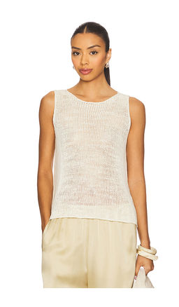 Enza Costa - Linen Open Knit Tank Top