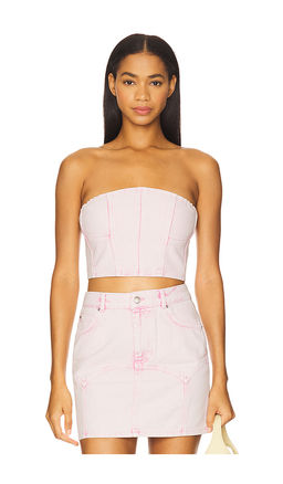 fleur du mal - Colored Denim Bustier Top