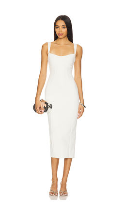 Good American - Scuba Crystal Sweetheart Midi Dress