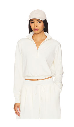 Good American - Air Soft Scuba Half Zip Sweatshirt