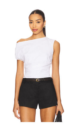 Good American - Poplin Off Shoulder Top