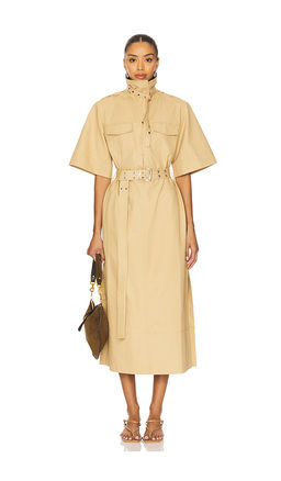 Ganni - Classic Summer Suiting Cowl Neck Long Dress