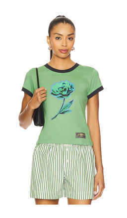 Ganni - Basic Cotton Jersey Peony Baby Fit T-shirt