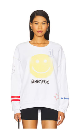 Lauren Moshi - Babbs Spray Happyface Elements Oversized Pullover