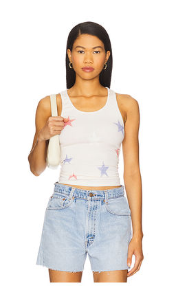 Lauren Moshi - Esmerelda Mini Stripe Stars Basic Fitted Tank