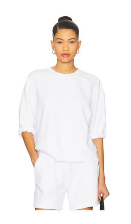 perfectwhitetee - French Terry 3/4 Puff Sleeve Sweatshirt