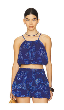 Rococo Sand - Square Neck Bubble Crop Top