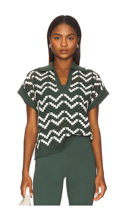 Varley - Joelle Crochet Polo Top