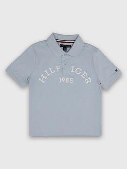 Tommy Hilfiger - Boys Grey Logo Cotton Polo T-Shirt