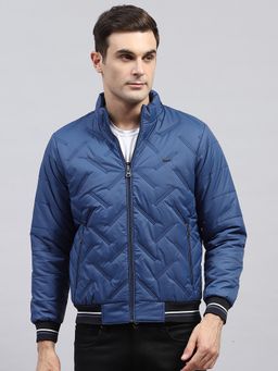 Monte Carlo - Men Solid Blue Detachable Hood Full Sleeve Jacket