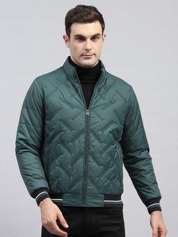 Monte Carlo - Men Solid Green Detachable Hood Full Sleeve Jacket