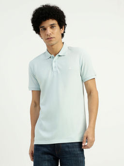 United Colors of Benetton - Blue Regular Fit Ribbed Collar Solid Polo T-Shirt
