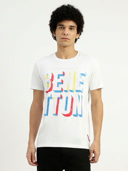 United Colors of Benetton - White Regular Fit Round Neck Printed T-Shirt