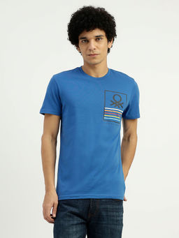 United Colors of Benetton - Blue Regular Fit Round Neck Printed T-Shirt
