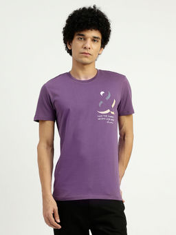United Colors of Benetton - Purple Regular Fit Round Neck Printed T-Shirt