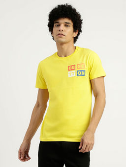 United Colors of Benetton - Yellow Regular Fit Round Neck Printed T-Shirt