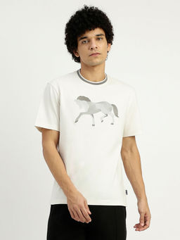 United Colors of Benetton - White Relaxed Fit Crew Neck Printed T-Shirt