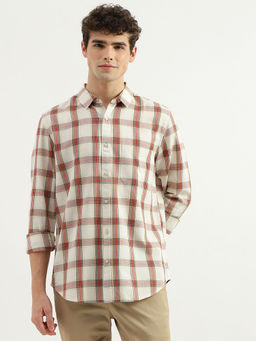 United Colors of Benetton - White Regular Fit Spread Collar Checkered Shirt