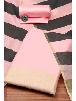 Biba - Women Hot Pink Cotton Unstitched Top & Bottom with Dupatta
