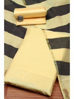 Biba - Women Mustard Cotton Unstitched Top & Bottom with Dupatta