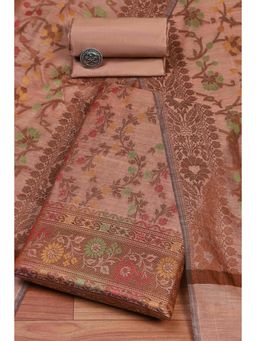 Biba - Women Pink Cotton Unstitched Top & Bottom with Dupatta