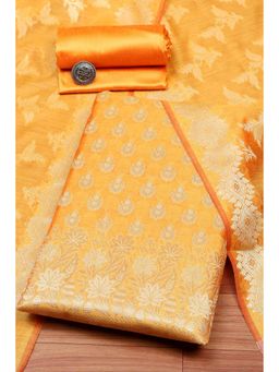 Biba - Women Mustard Cotton Unstitched Top & Bottom with Dupatta