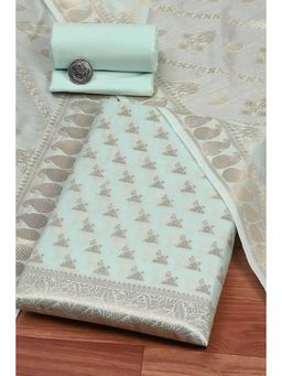 Biba - Women Green Chanderi Unstitched Top & Bottom with Dupatta