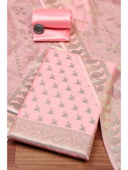 Biba - Women Hot Pink Chanderi Unstitched Top & Bottom with Dupatta