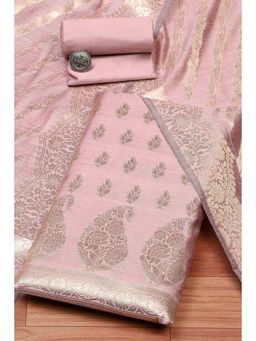 Biba - Women Mauve Chanderi Unstitched Top & Bottom with Dupatta