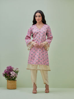 GRASS & SUNSHINE - Hand Block Printed Kurta with dhoti pant (Set of 2)