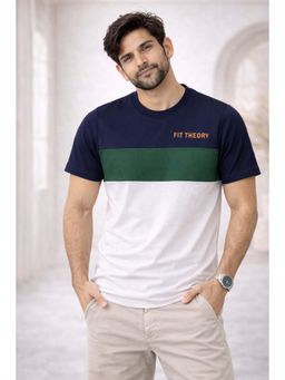 The Fit Theory - Men Multi-Color Cut N Sew T-shirt