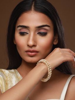 Aatmana - Gold Plated Pearls Studded Bangles (Set of 2)