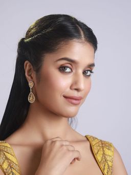 Aatmana - Gold Plated Contemporary Drop Earrings