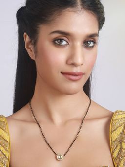 Aatmana - Black & Gold Kundan Mangalsutra